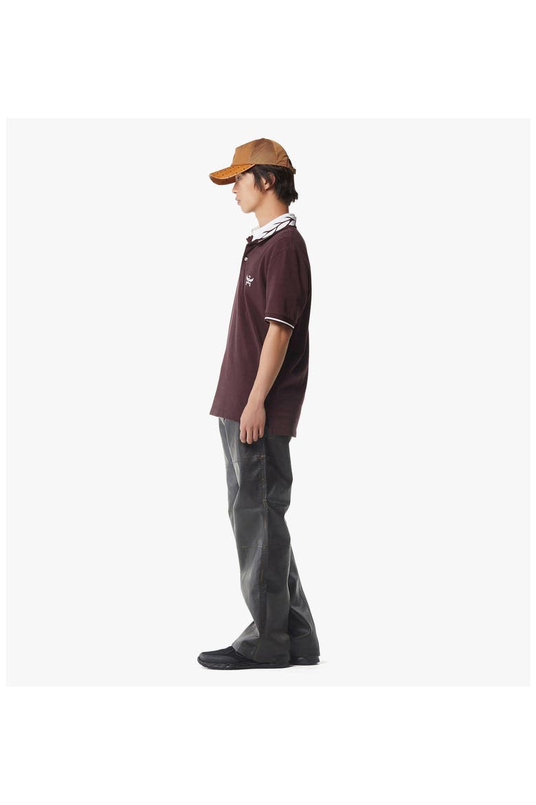 Laurel Logo Piqué Polo in Organic Cotton, Alternate, color, Winetasting