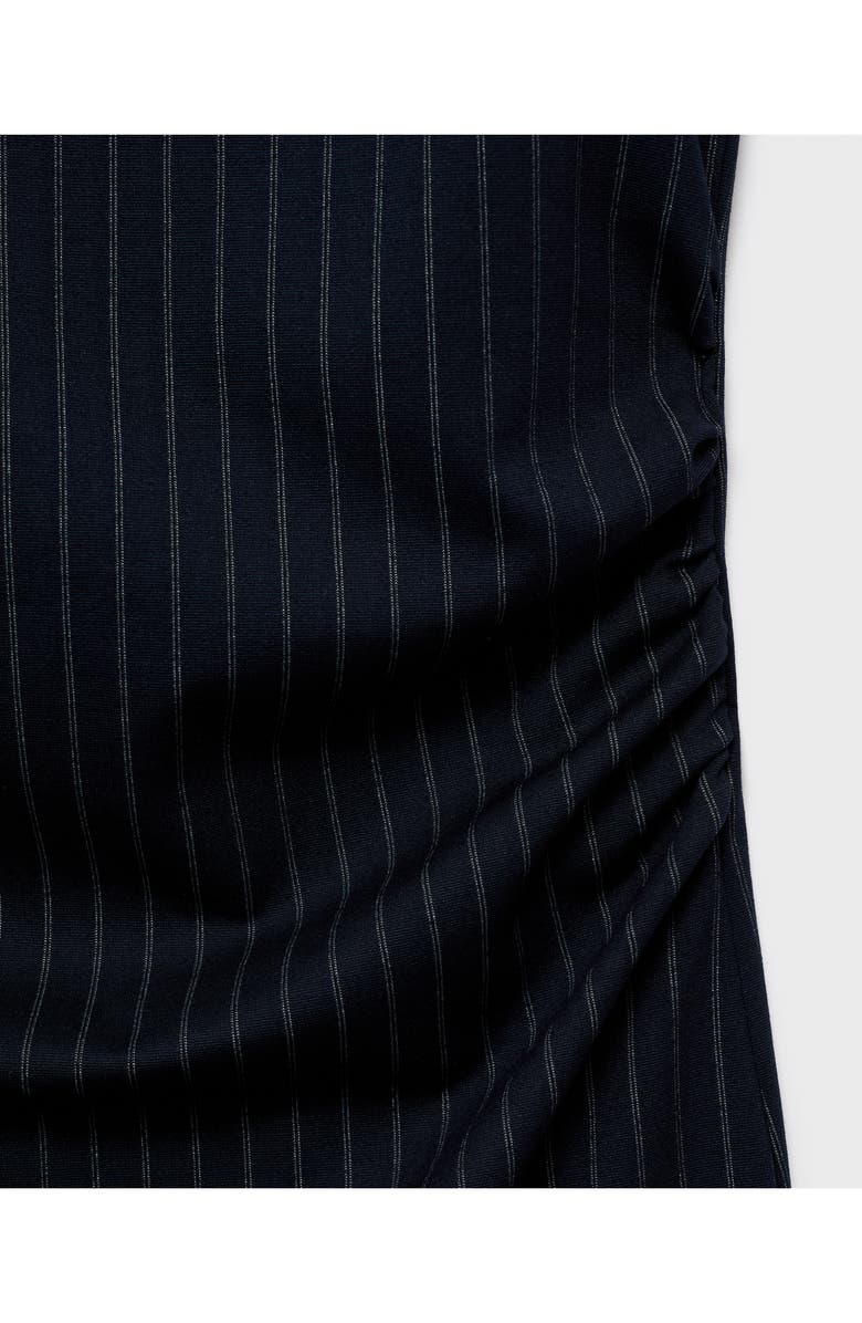 MANGO Pinstripe Maternity Dress, Alternate, color, Navy