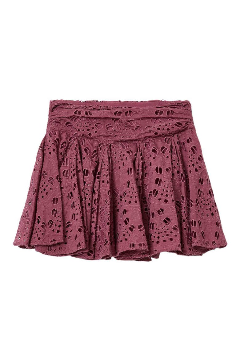 Dotty Pleated Eyelet Miniskirt, Alternate, color, RASPBERRY PINK
