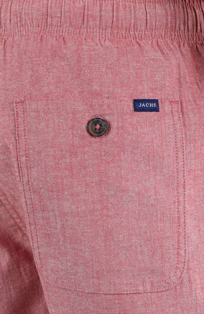 JACHS Stretch Chambray Pull-On Shorts, Alternate, color, Red