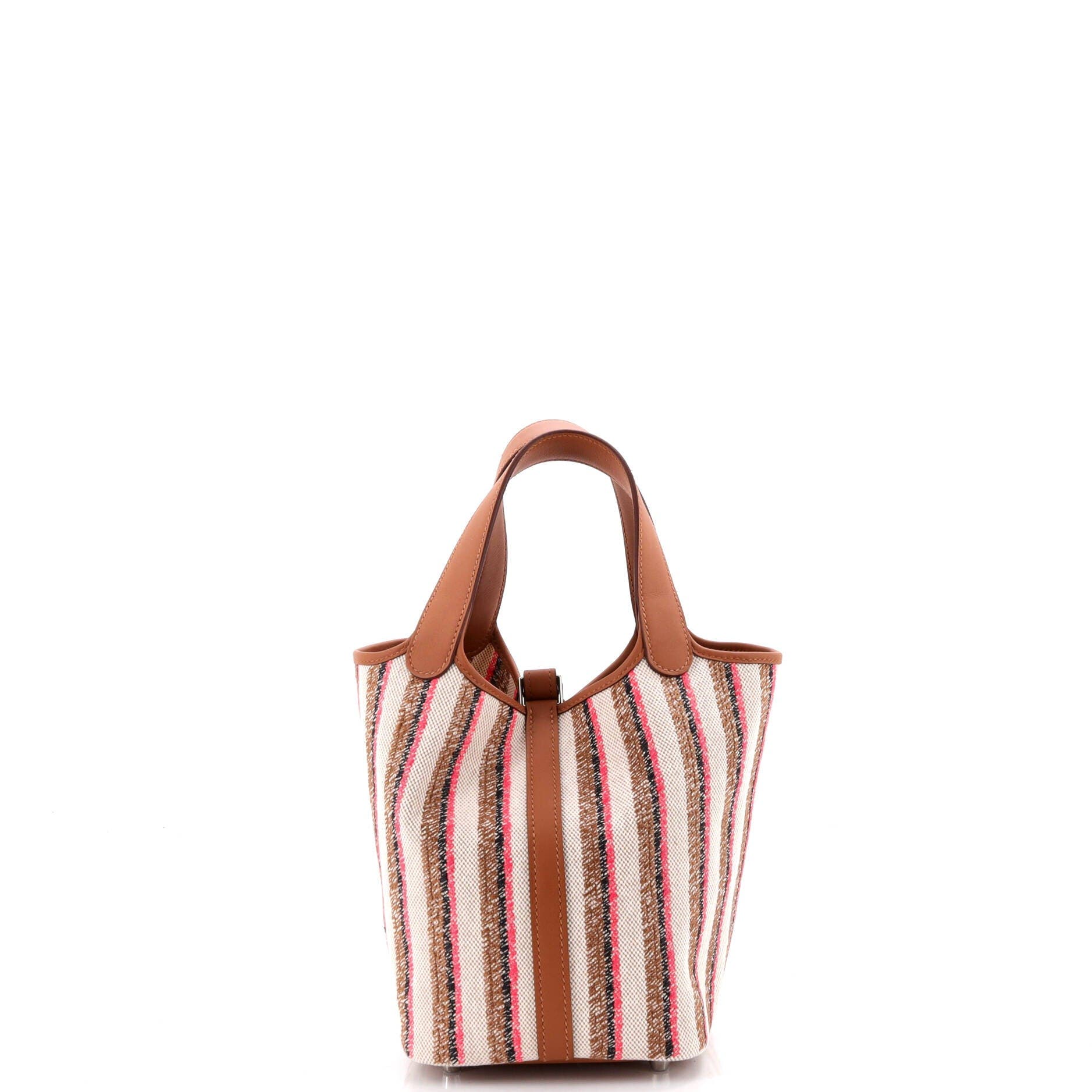 Pre-Owned Hermes Couverture Lignes Picotin Lock Bag Embroidered Canvas and Swift PM, Alternate, color, Gold