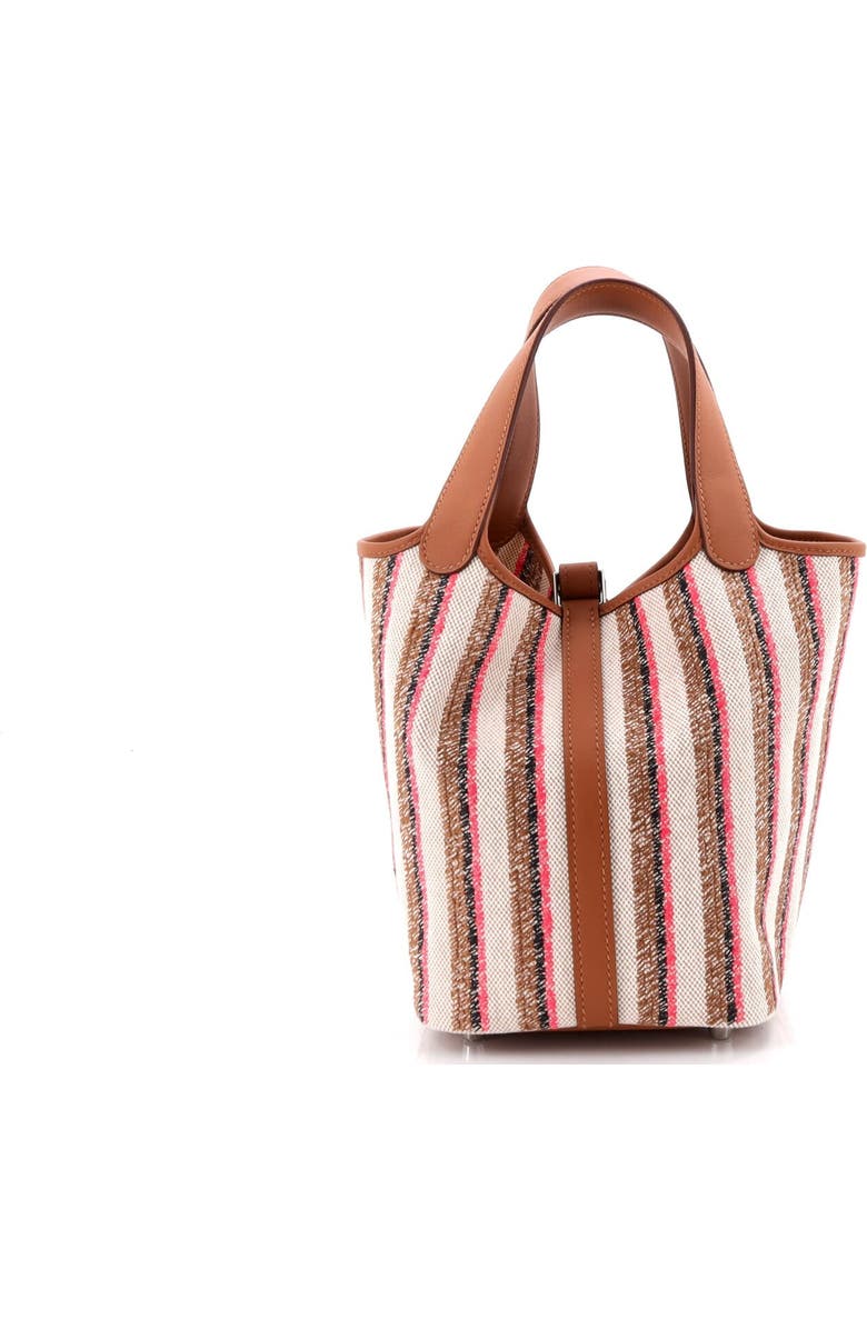 Pre-Owned Hermes Couverture Lignes Picotin Lock Bag Embroidered Canvas and Swift PM, Alternate, color, Gold