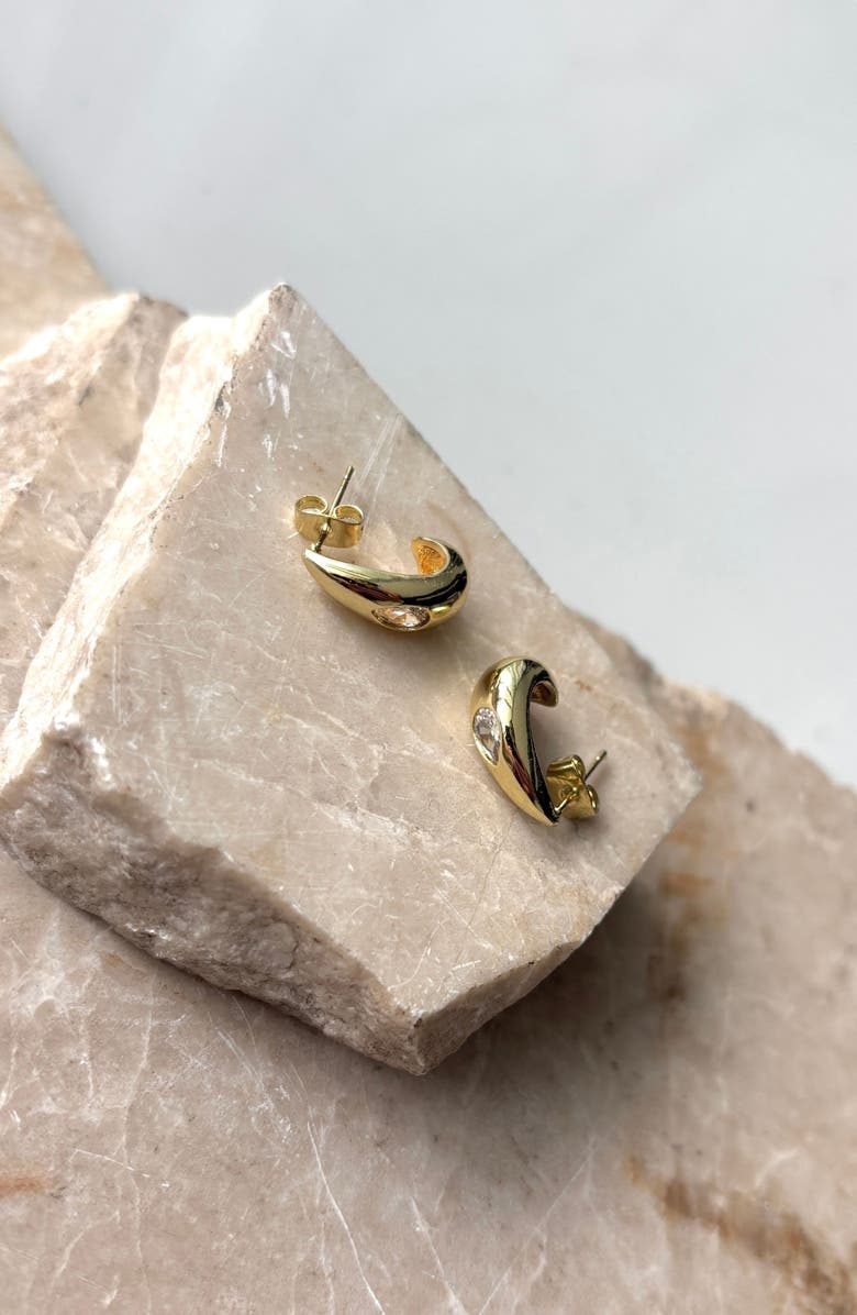 Adornia Pear Crystal Teardrop Earrings, Alternate, color, Gold