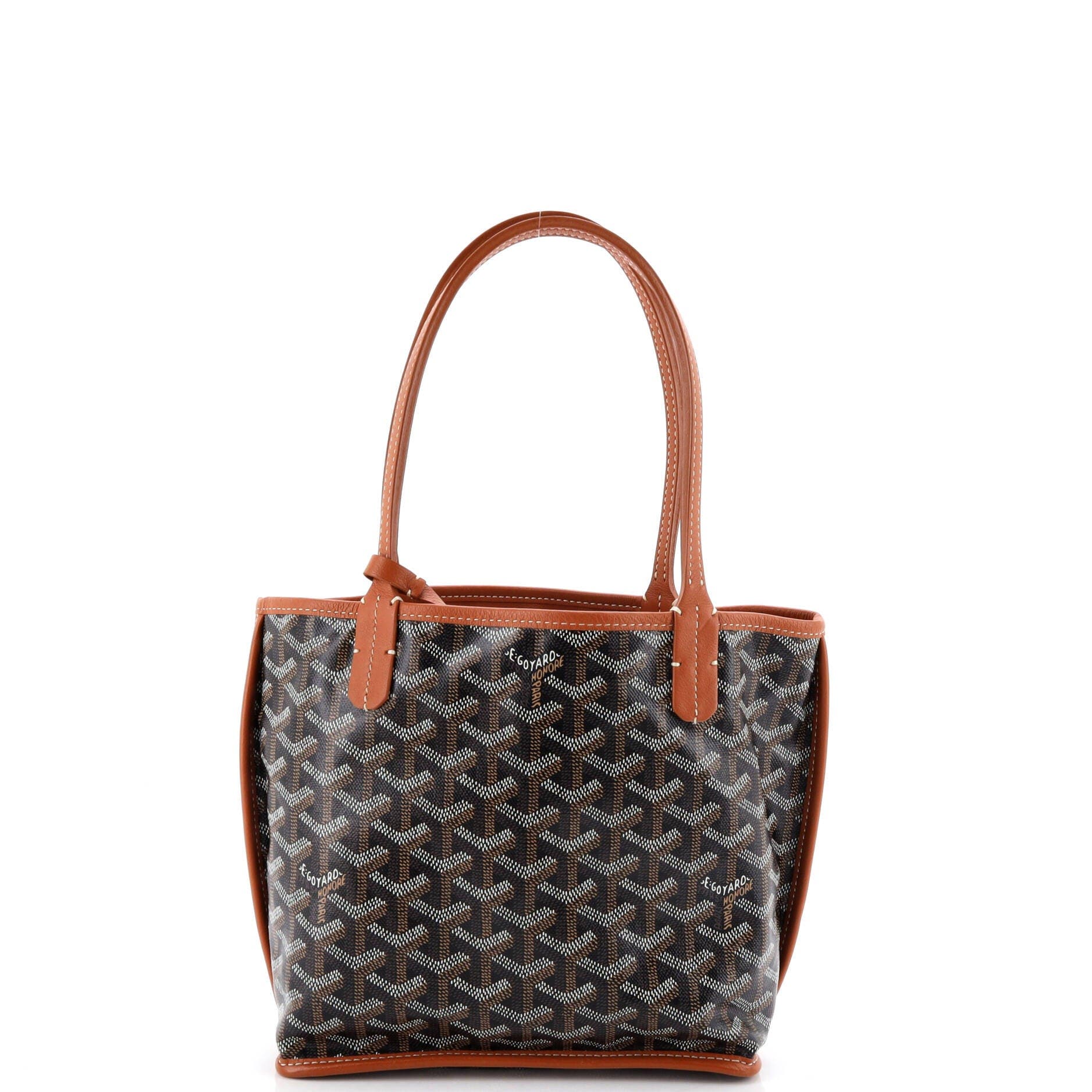 Pre-Owned Goyard Anjou Reversible Tote Coated Canvas Mini, Alternate, color, Brown