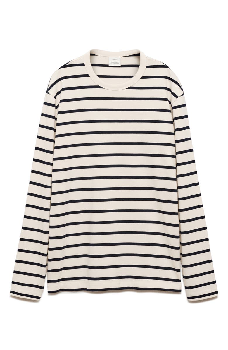 MANGO Stripe Long Sleeve Cotton T-Shirt, Alternate, color, 