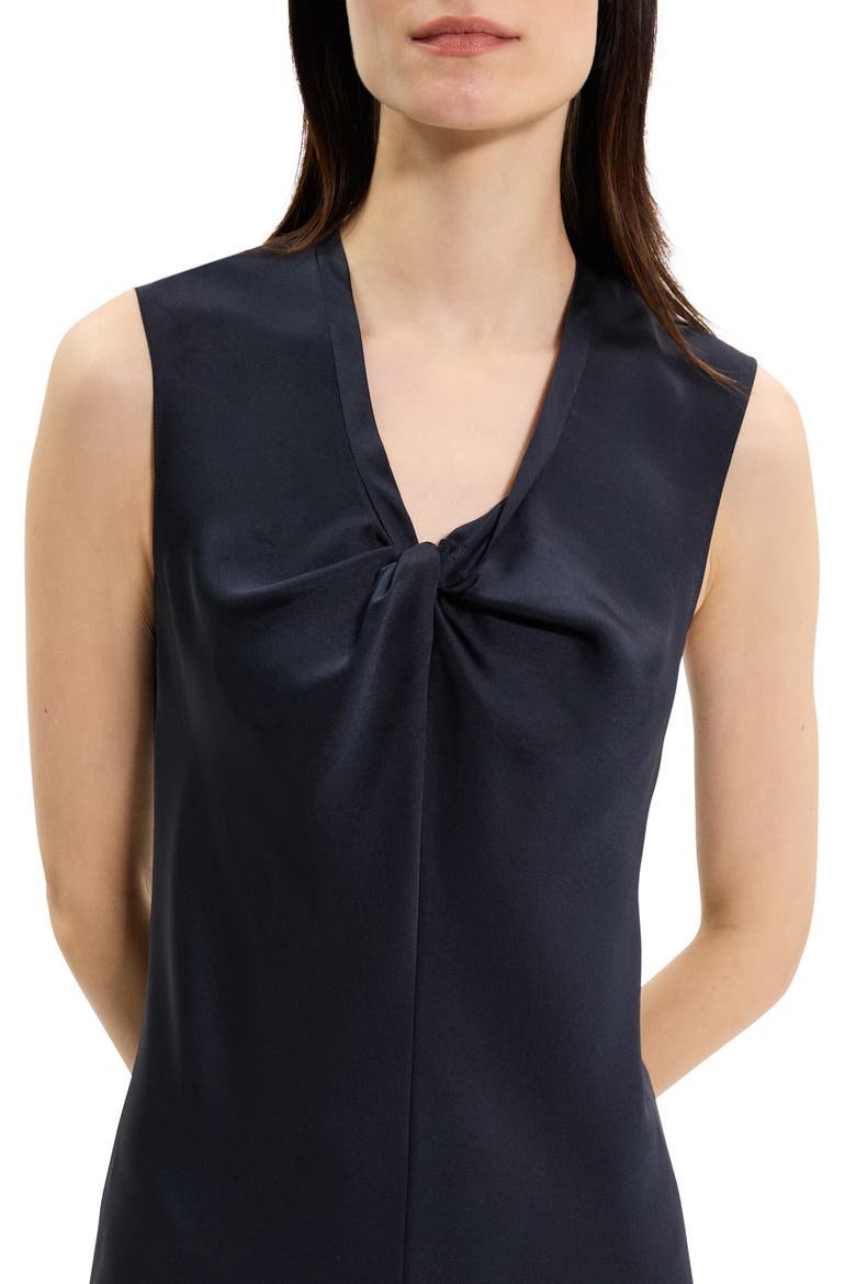 Twist Scoop Satin Dress, Alternate, color, NOCTURNE NAVY