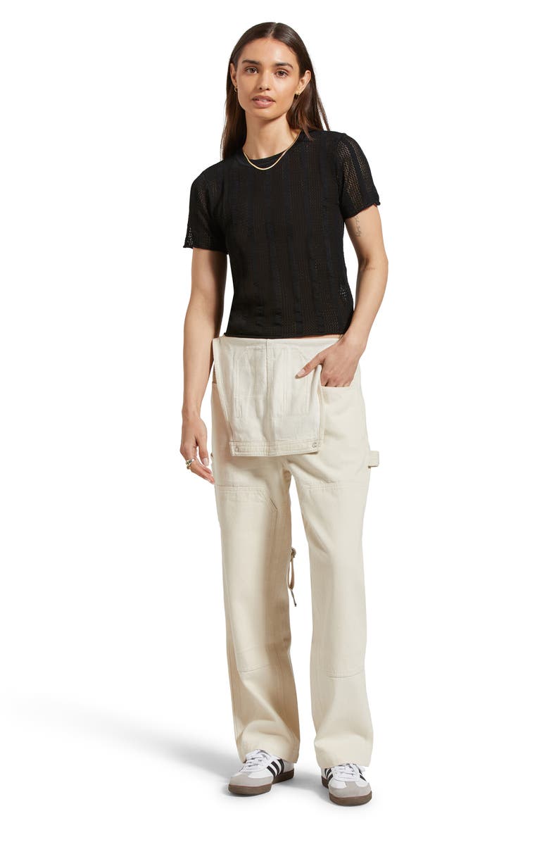 Brixton Sheer Stripe Top, Alternate, color, Black