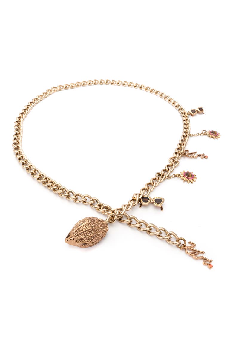 Sun Charm Chain Belt, Alternate, color, GOLD