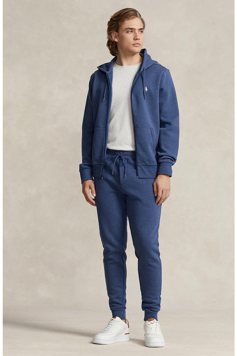 Double Knit Zip-Up Hoodie, Alternate, color, DERBY BLUE HEATHER