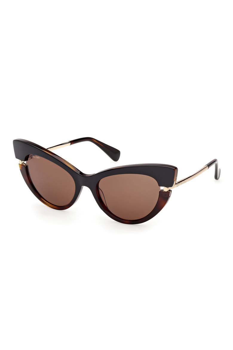56mm Cat Eye Sunglasses, Alternate, color, BLACK HAVANA PALE GOLD / BROWN