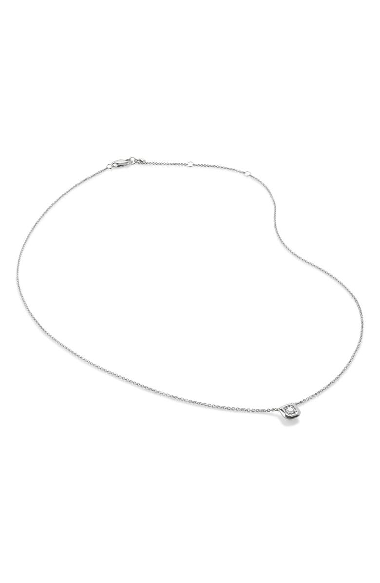 Monica Vinader Asscher Lab Created Diamond Pendant Necklace, Main, color, Sterling Silver