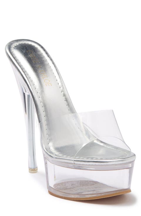 Chase & Chloe Clear Platform Mule Sandal