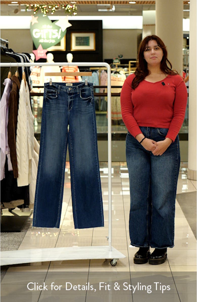 Scottie Raw Hem High Waist Wide Leg Jeans, sales video thumbnail