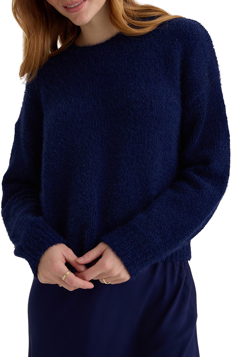 Bella Dahl Drop Shoulder Sweater, Main, color, Eclipse Blue