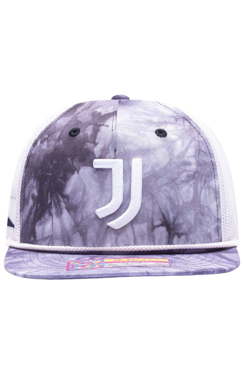 FAN INK Men's Juventus Woodstock Tie-Dye Trucker Snapback, Alternate, color, Black