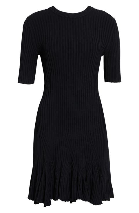 Leandra Short Sleeve Rib Sweater Dress