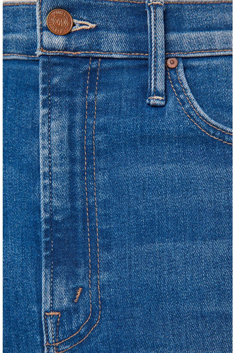 The Reverse Pencil Pusher High Waist Denim Midi Skirt, Alternate, color, HUE ARE YOU