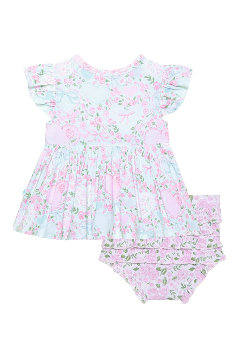 Ruffle Cap Sleeve Dress with Bloomers, Alternate, color, LIGHT/ PASTEL BLUE