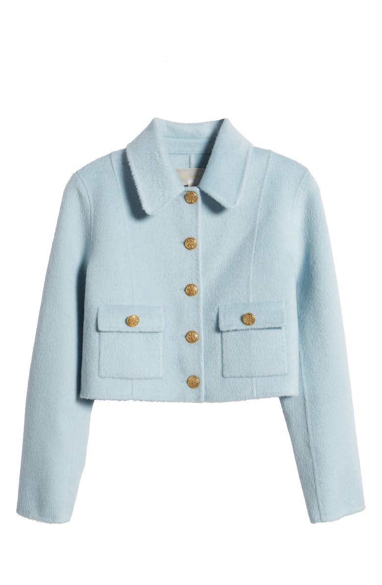 LoveShackFancy Lettie Wool, Cashmere & Silk Crop Jacket, Alternate, color,