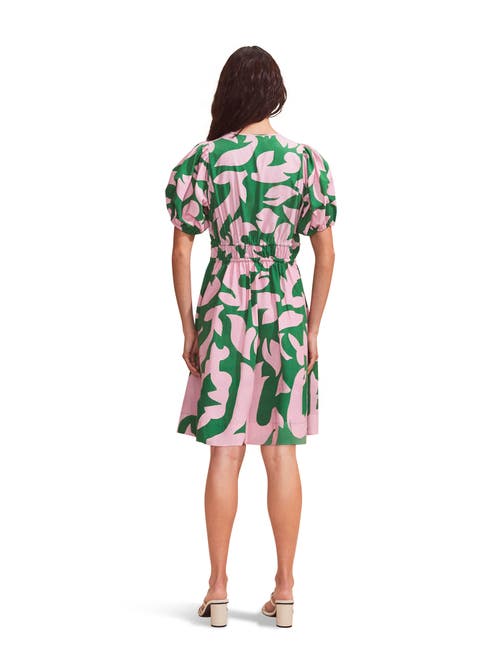 Ro&zo Short Puff Sleeve V-neck Mini Dress