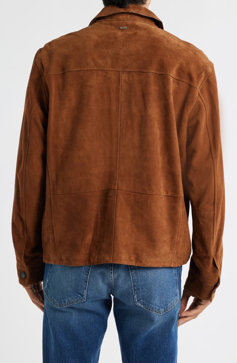 BOSS Markuedo Suede Jacket, Alternate, color, Medium Brown