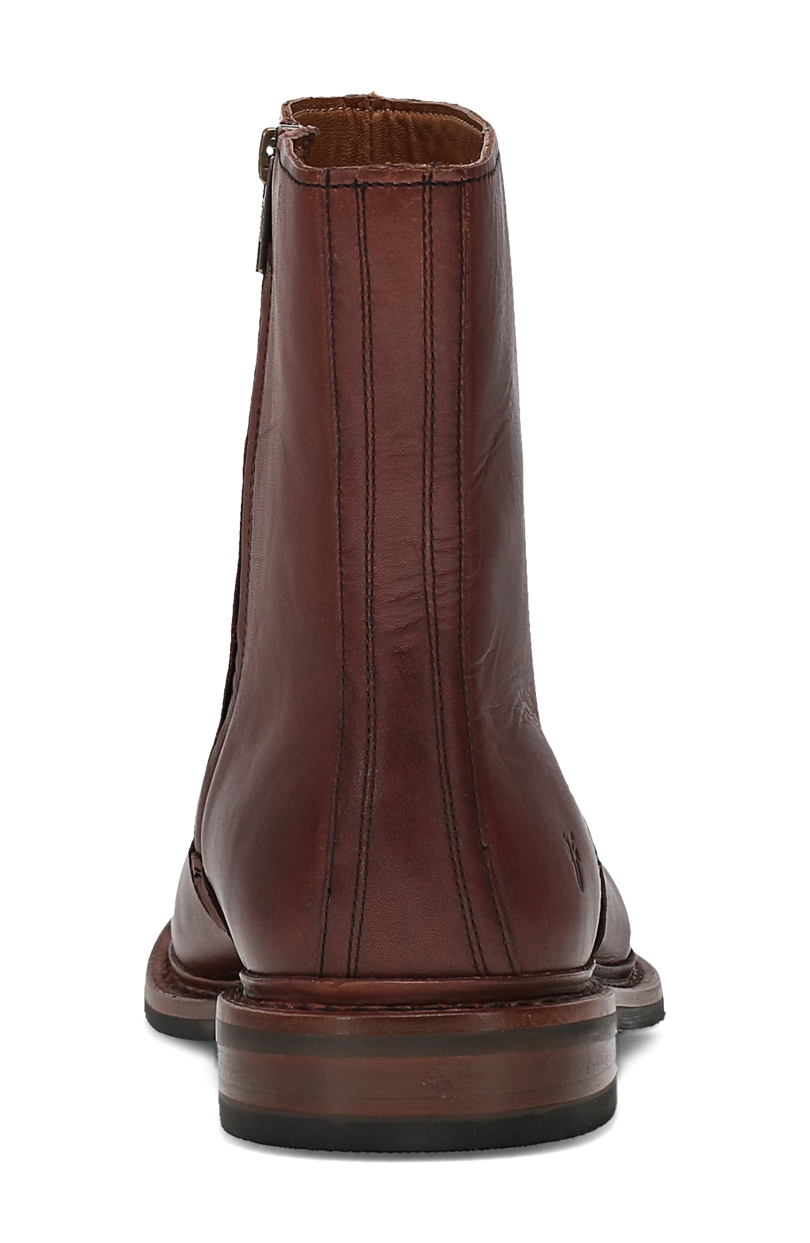 Frye Paul Zip-Up Boot, Alternate, color, Brown