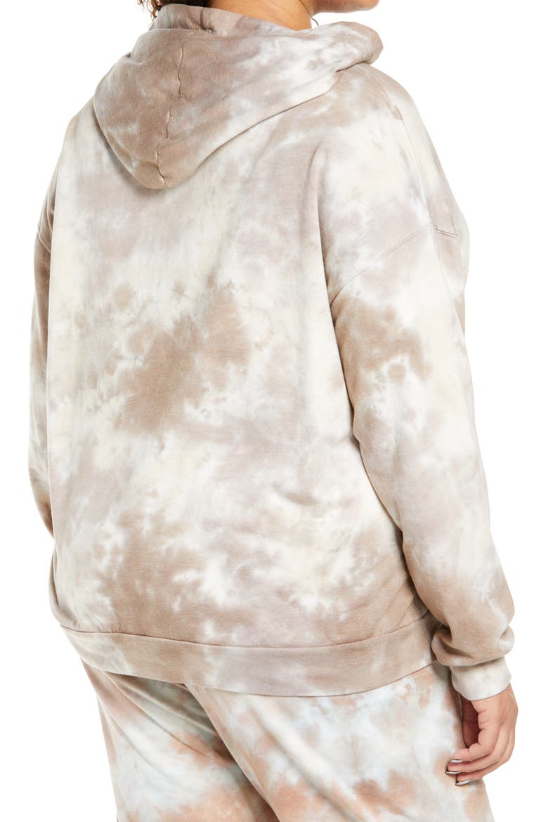 Tie Dye Boyfriend Hoodie, Alternate, color, IVORY- GREY COMBO