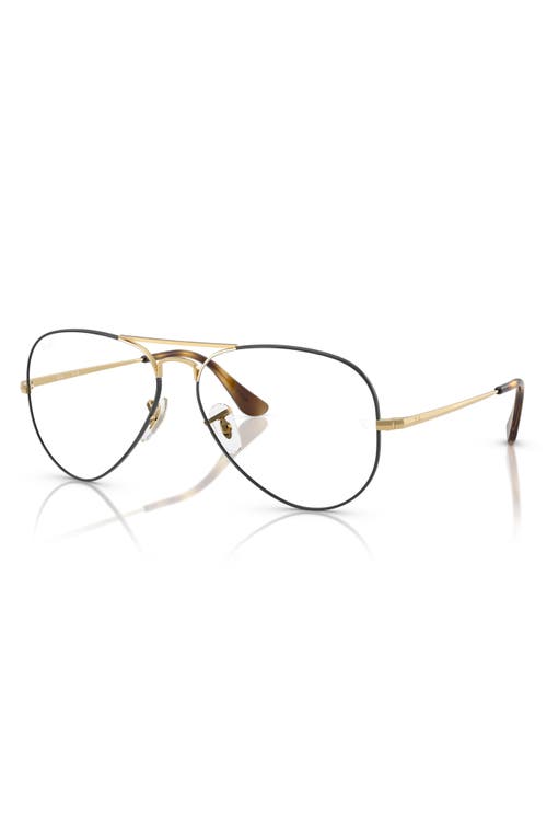Ray Ban Ray-ban 55mm Optical Glasses In Gold Havana