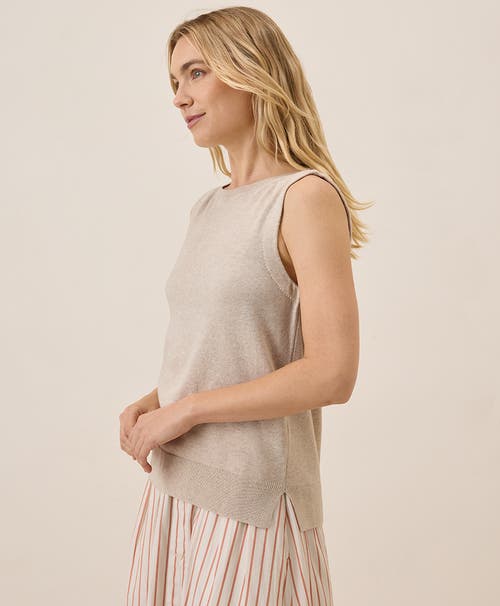 Pact Organic Cotton Classic Fine Knit Shell In Sandshell Heather