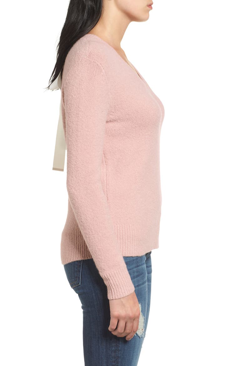 RAGLAN LACE UP SWEATER, Alternate, color, PINK ADOBE