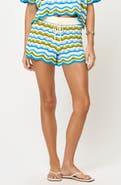 LSPACE Sun Chaser Stripe Cotton Cover-Up Shorts