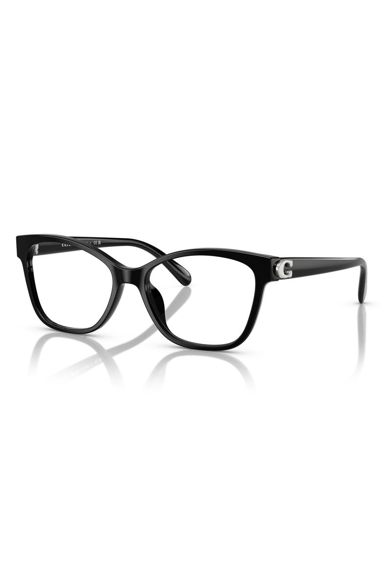 COACH 56mm Butterfly Optical Glasses, Alternate, color, Black / Demo Lens