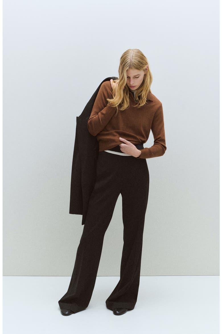 Wool & Cotton Polo Sweater, Alternate, color, TOBACCO BROWN