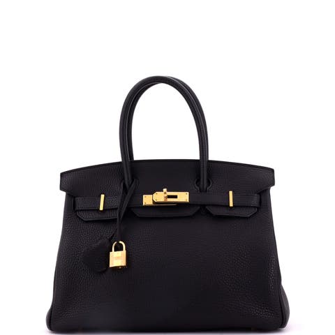 Birkin Handbag Black Togo with Gold Hardware 30
