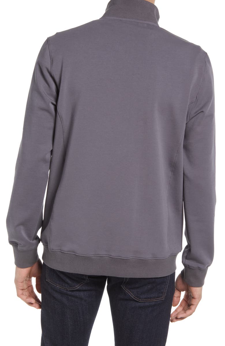 Bugatchi Cotton Blend Quarter Zip Top, Alternate, color, Charcoal