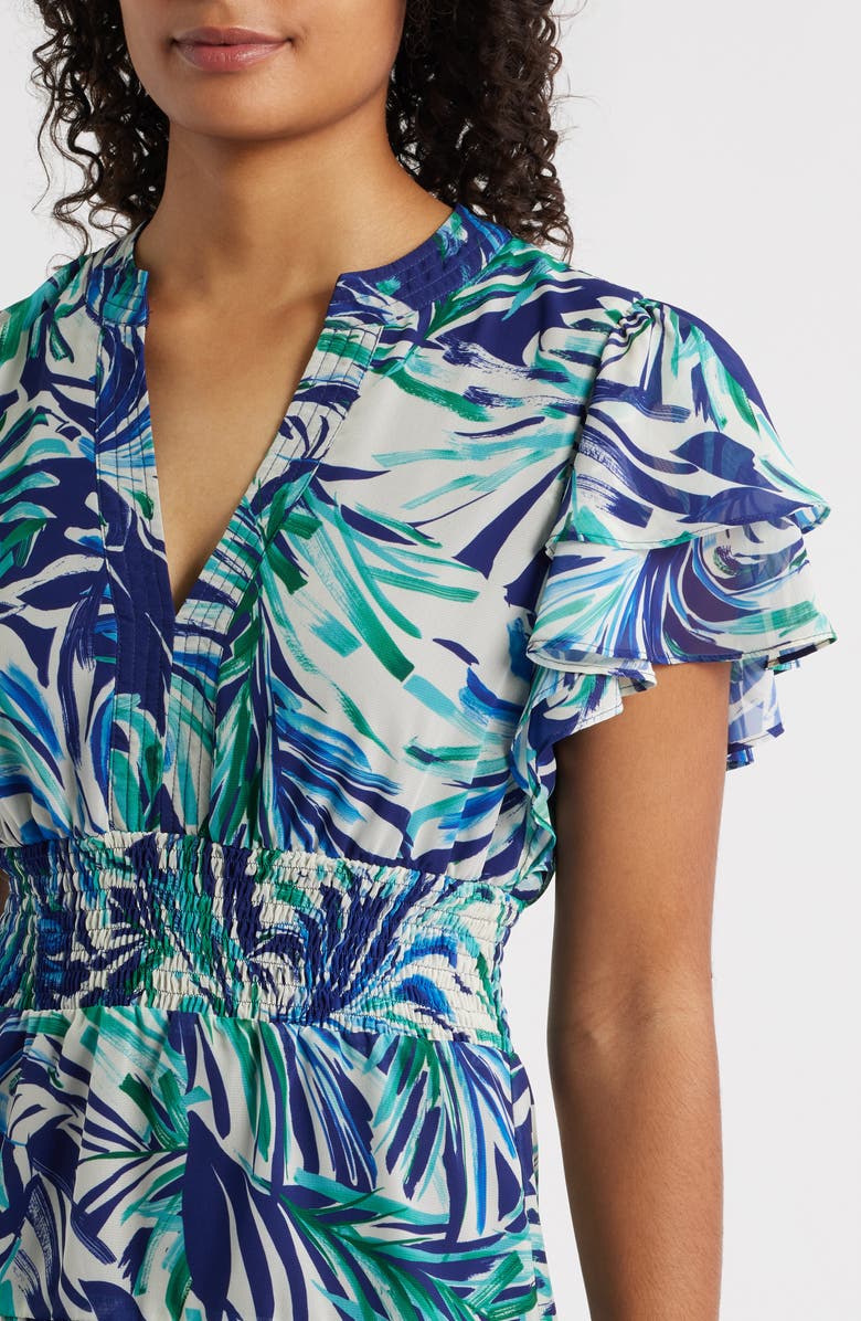 Julia Jordan Tropical Print Tiered Dress, Alternate, color, Multi