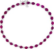 EFFY Sterling Silver Ruby Diamond Bracelet - 0.06 ctw.