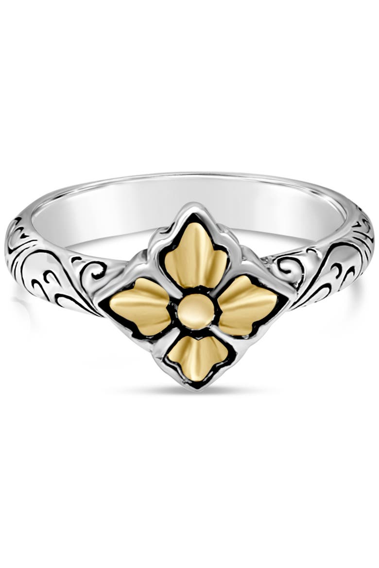 Maple Leaf Ring in Sterling Silver and 18K Gold Accents, Main, color, Silver