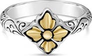 DEVATA Maple Leaf Ring in Sterling Silver and 18K Gold Accents