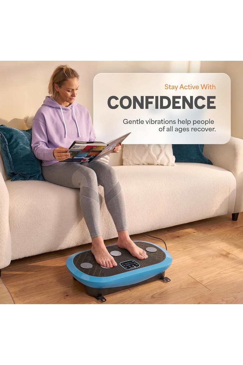 Rumblex Plus Mini 4D Vibration Plate Exercise Machine 3 Motors, Alternate, color, Blue
