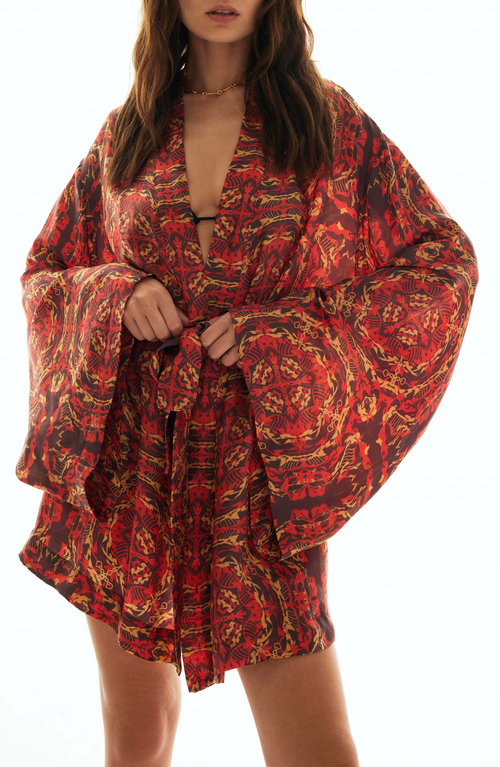 Je Te Veux Abstract Kimono In Brown
