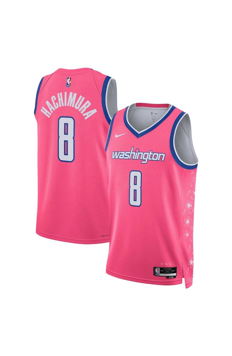Nike Men's Nike Rui Hachimura Pink Washington Wizards 2022/23 Swingman Jersey - City Edition, Main, color,