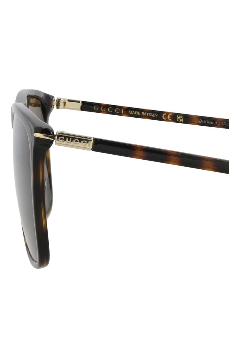 Gucci 58mm Square Sunglasses, Alternate, color, Havana Gold Brown