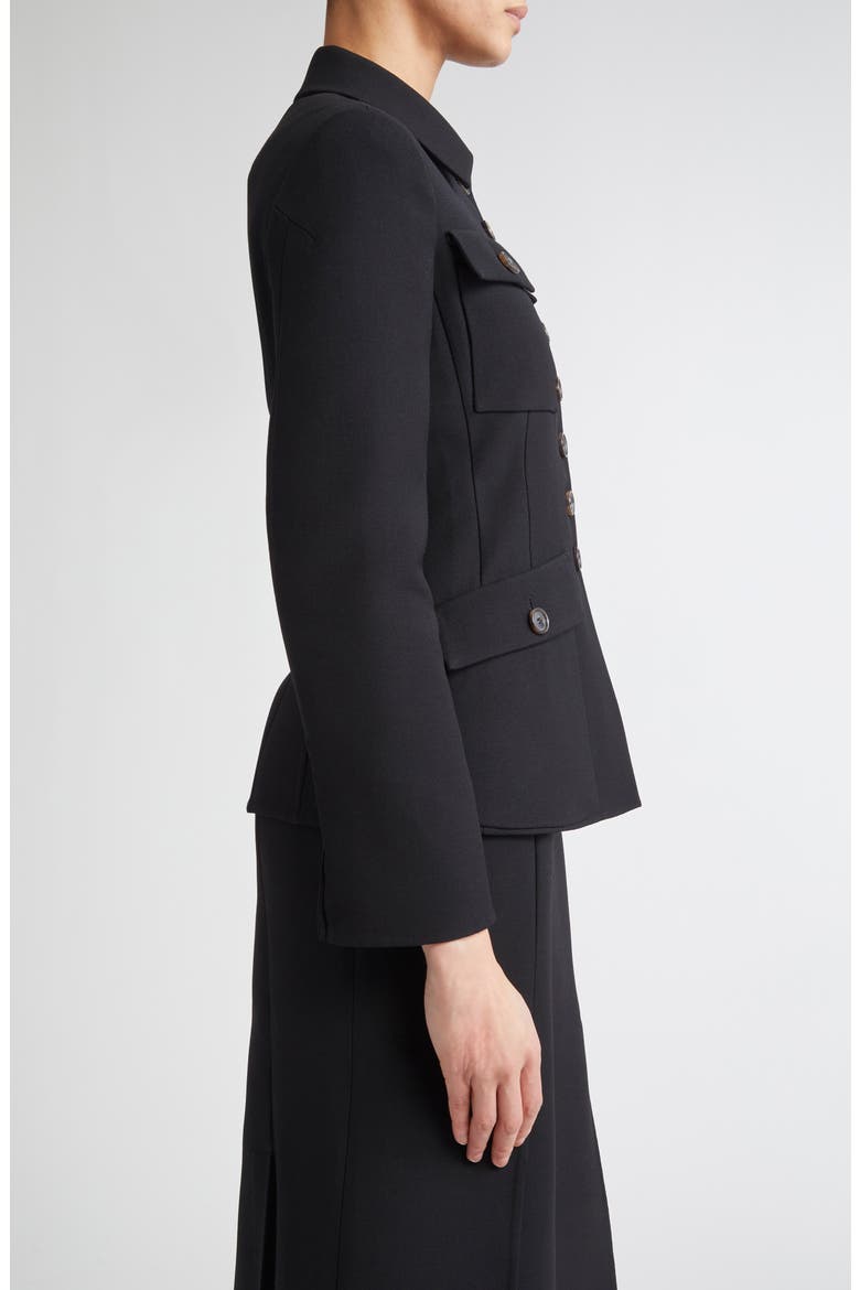 Delia Double Face Virgin Wool Jacket, Alternate, color, BLACK