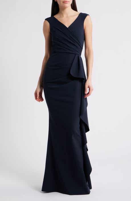 Chiara Boni La Petite Robe Sozen Cascade Ruffle Sleeveless Gown