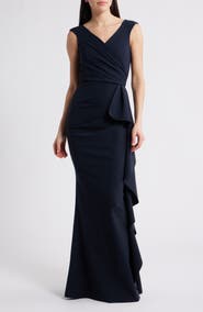 Chiara Boni La Petite Robe Sozen Cascade Ruffle Sleeveless Gown