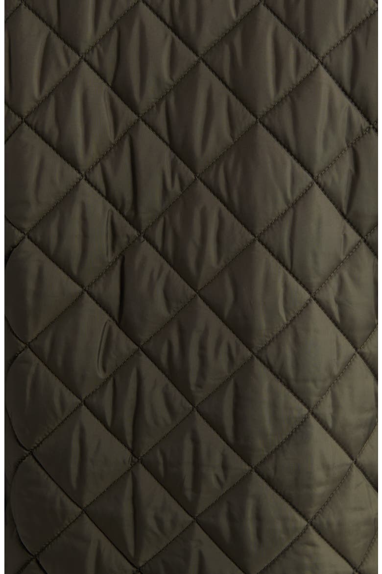 Quilted Coat with Faux Shearling Collar, Alternate, color, LODEN
