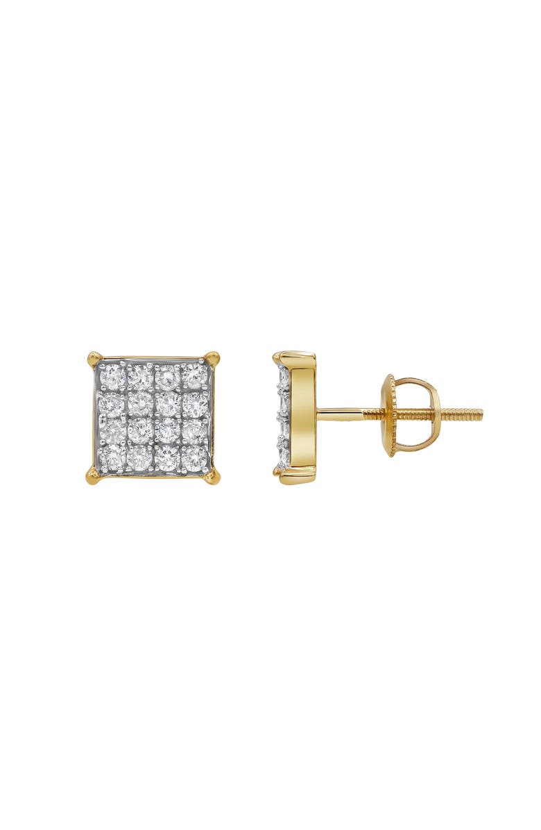 LuvMyJewelry Symmetric Square 14K Yellow Gold Diamond Earrings - 0.51ct., Alternate, color, 14K Yellow Gold