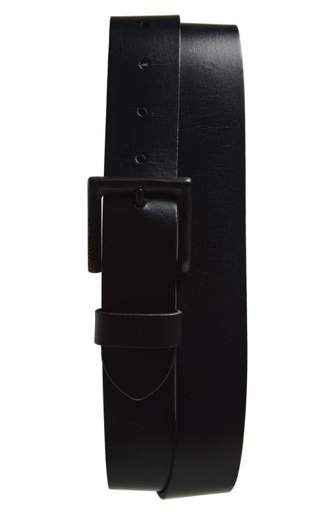 Logo Buckle Leather Belt