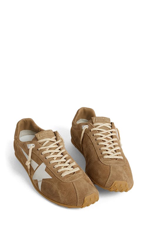 Golden Goose Marathon Suede Printed Star Sneaker In Brown